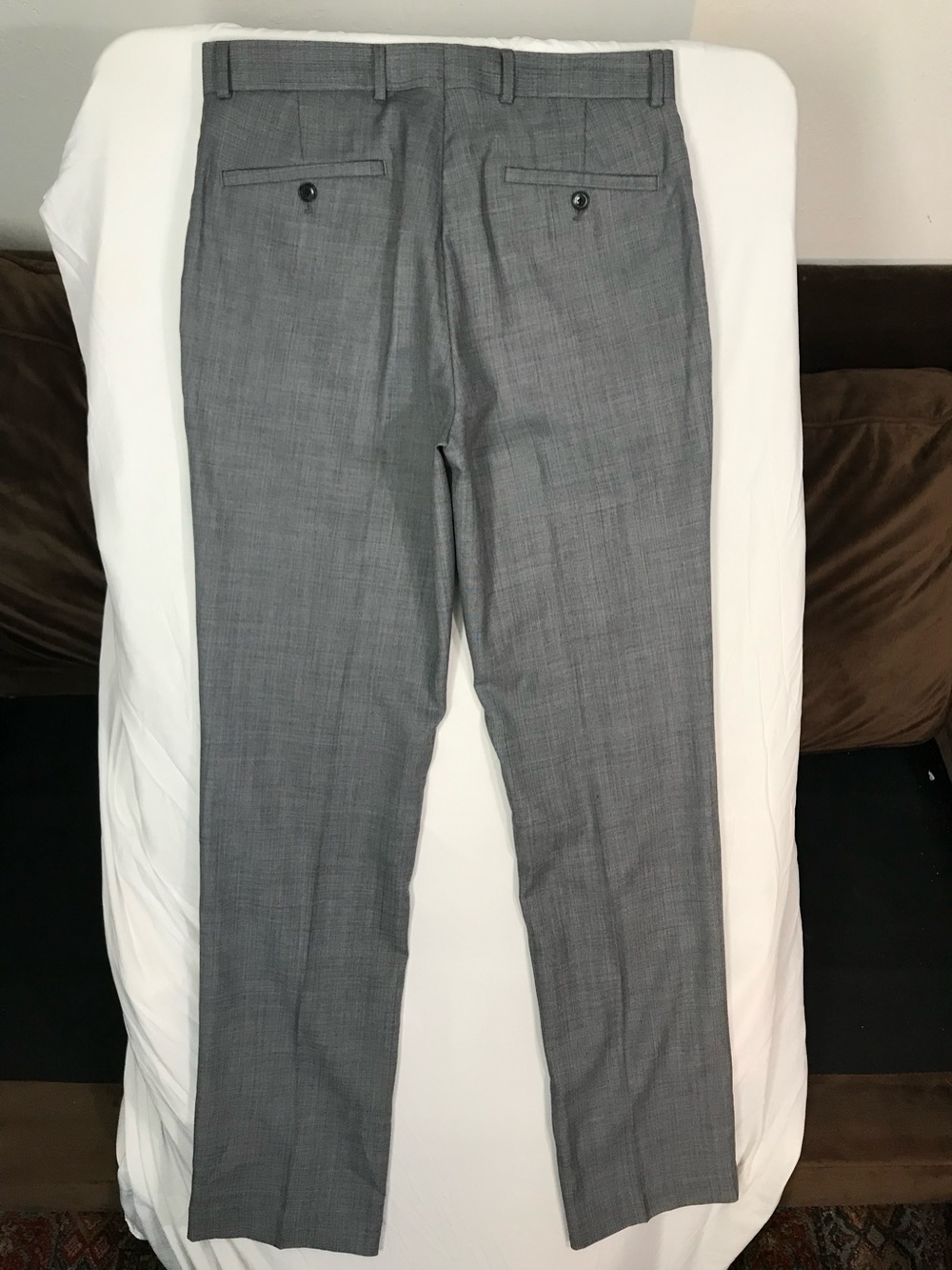 Kenneth Cole Gray Dress Pants 32W Straight Regular Flat Front Wool Blend Lined - Picture 4 of 6